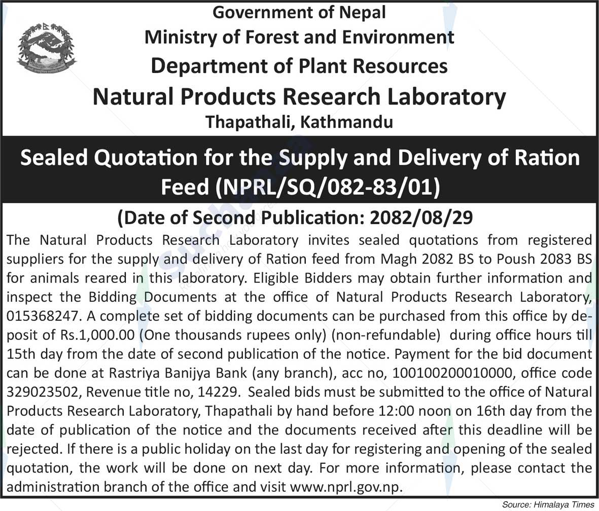 Natural Products Research Laboratory, Thapathali
