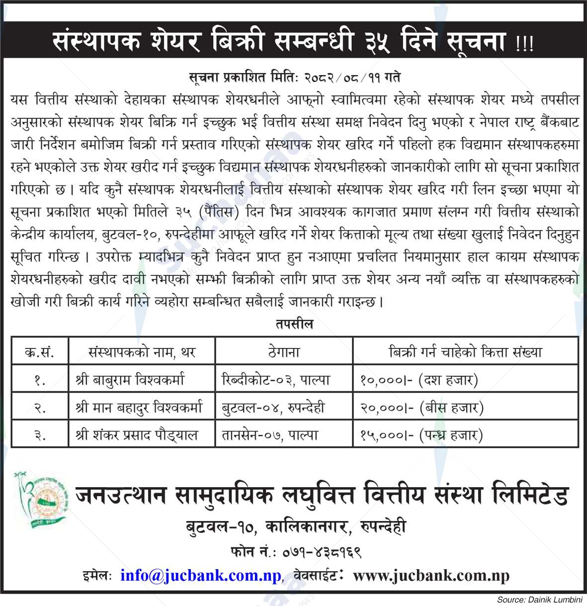 Janautthan Samudayic Laghubitta Bittiya Sanstha Ltd.