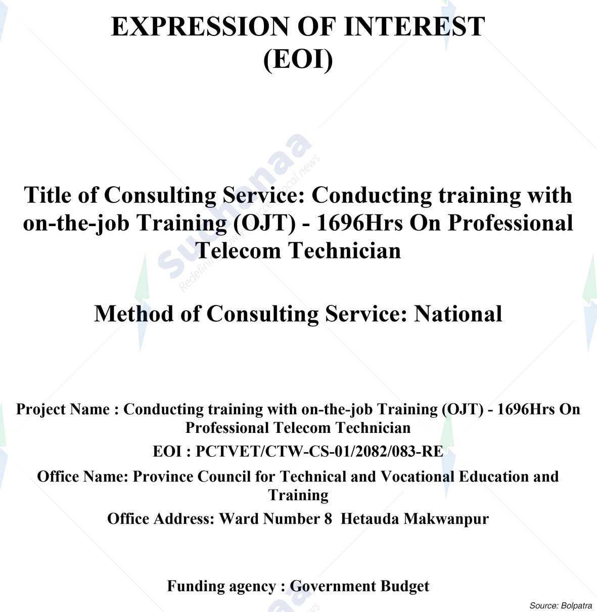 Province Council for Technical and Vocational Education and Training