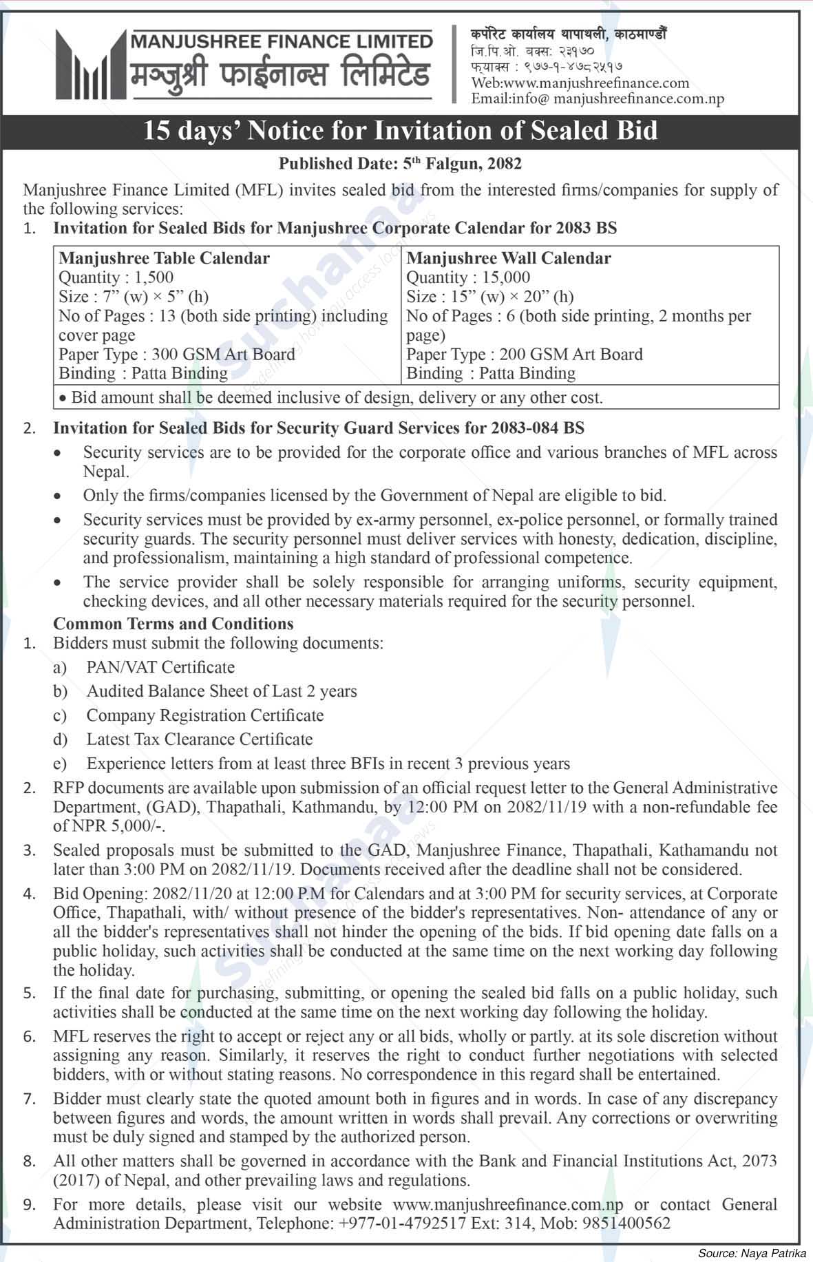 Manjushree Finance Limited