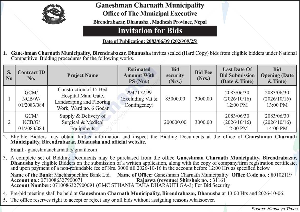 Ganeshman Charnath Municipality