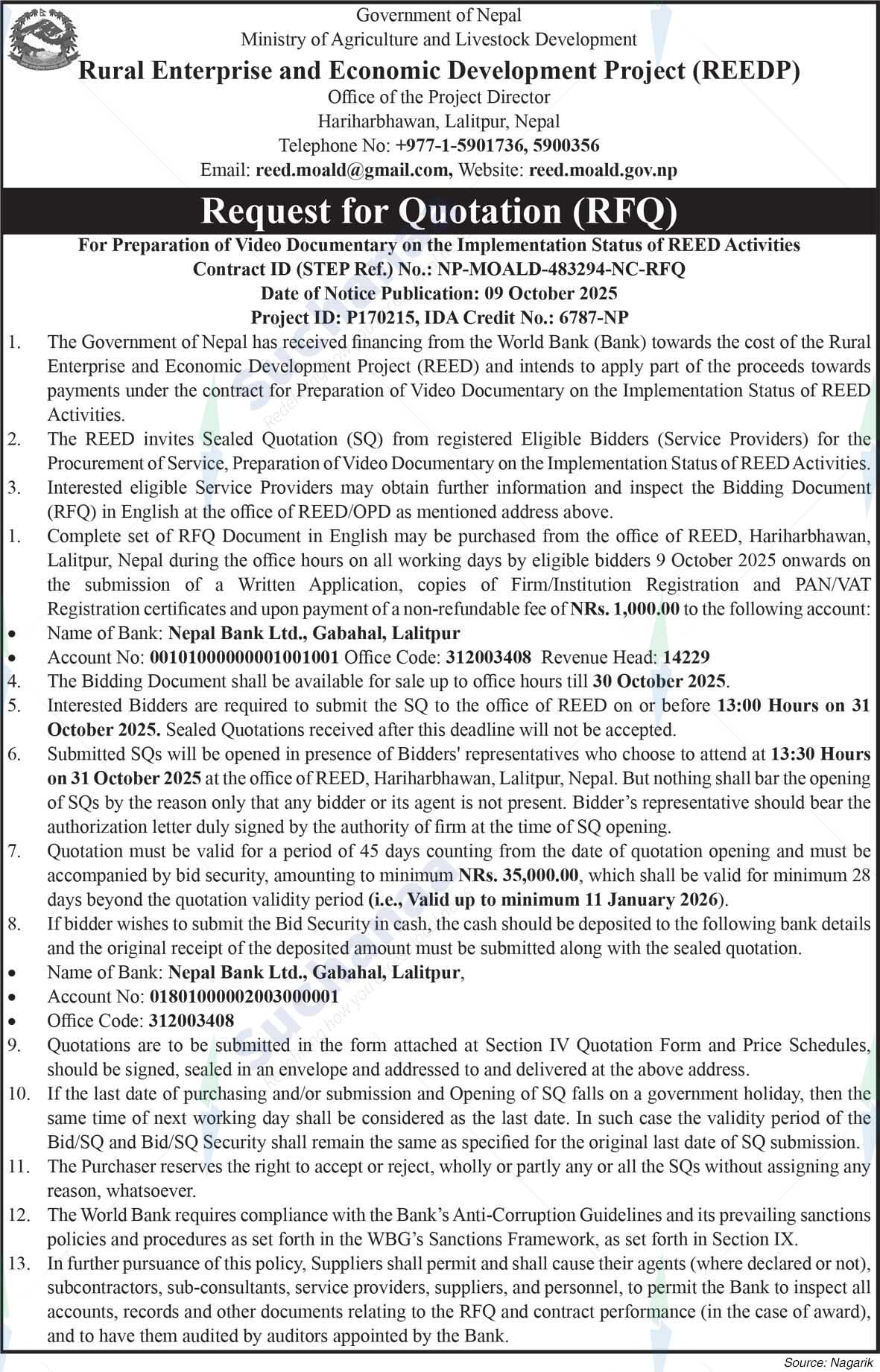 Rural Enterprise and Economic Development Project (REEDP)