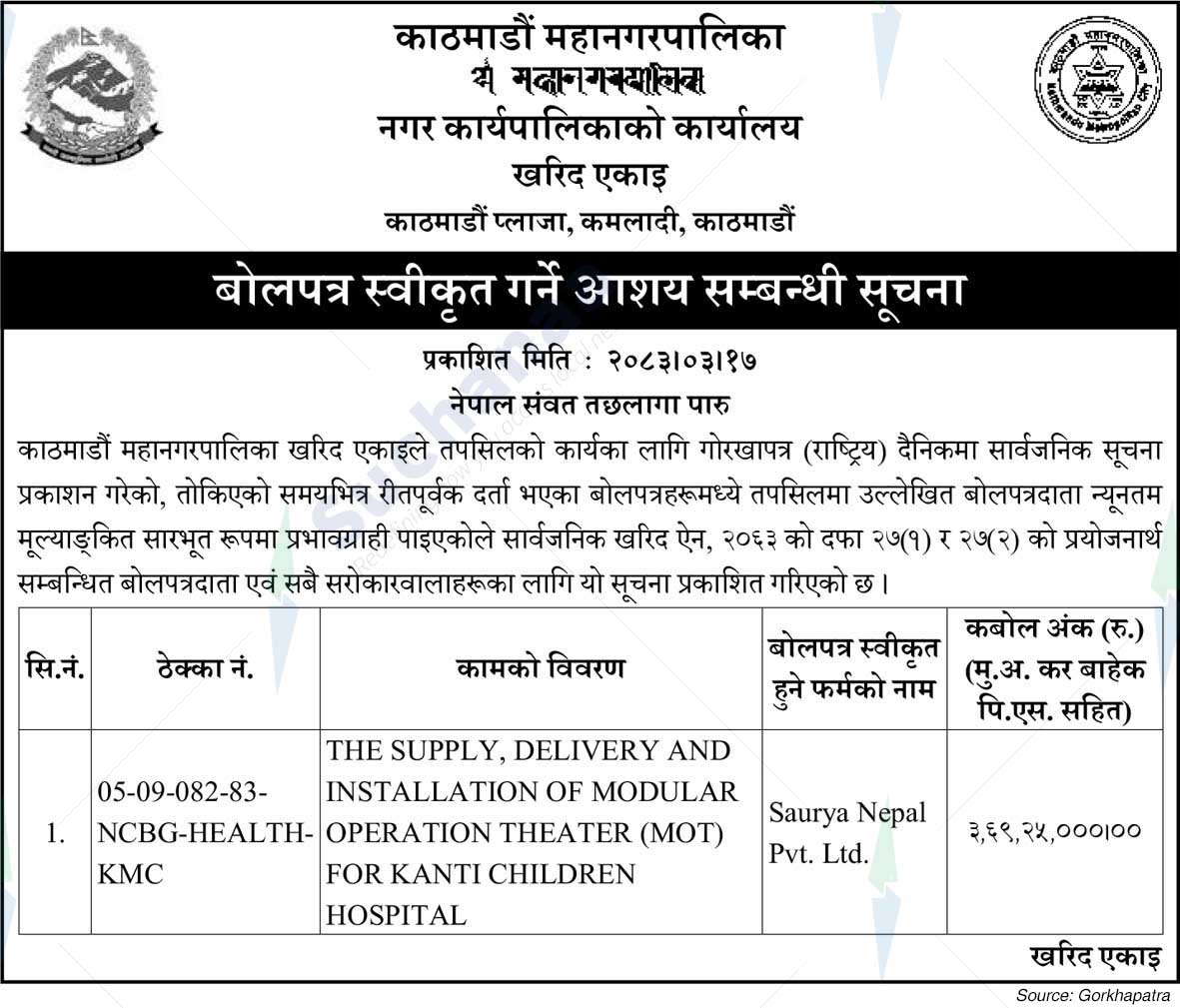 Kathmandu Metropolitan City