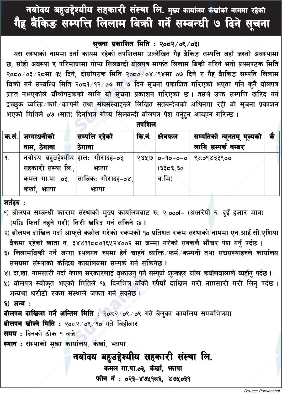 Navodaya Multipurpose Cooperative Society Ltd., Jhapa