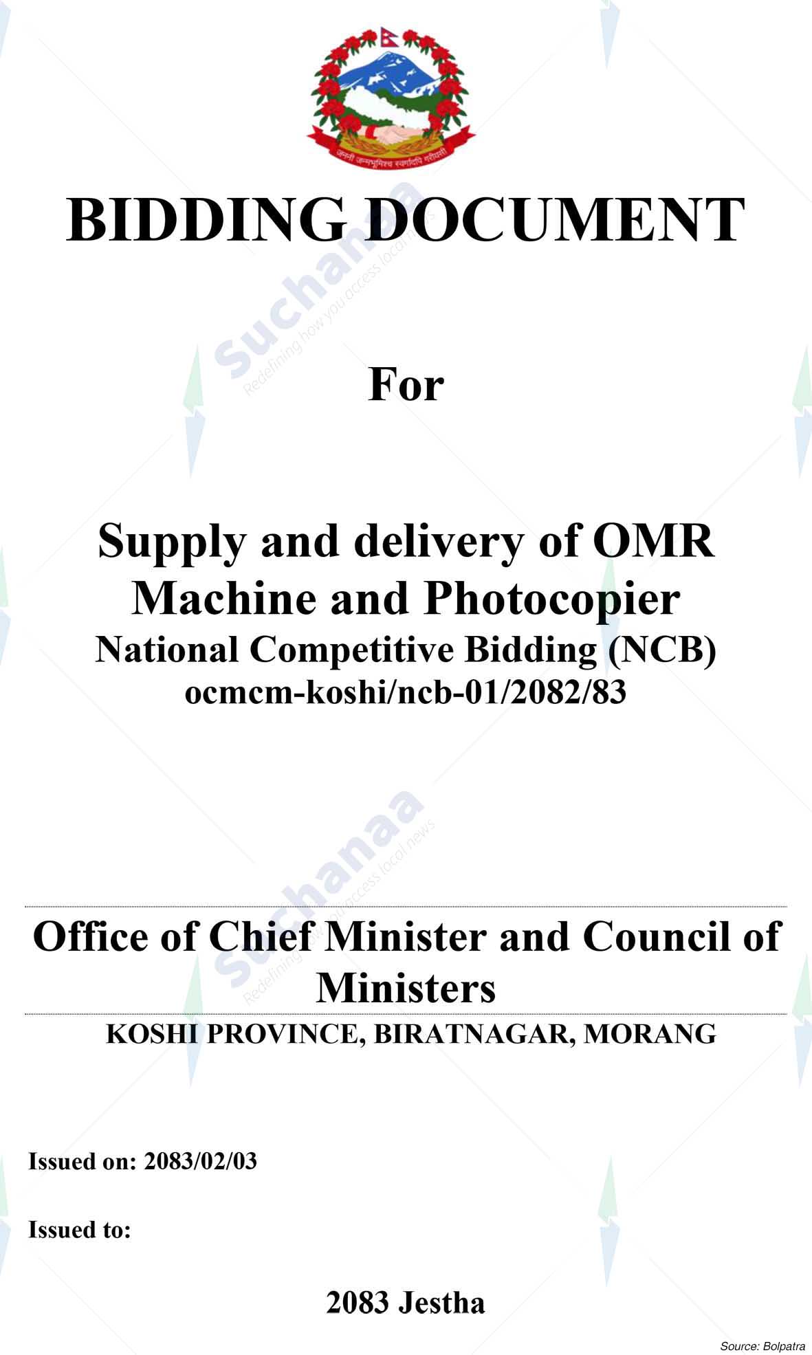 Office of the Chief Minister and Council of Ministers, Koshi
