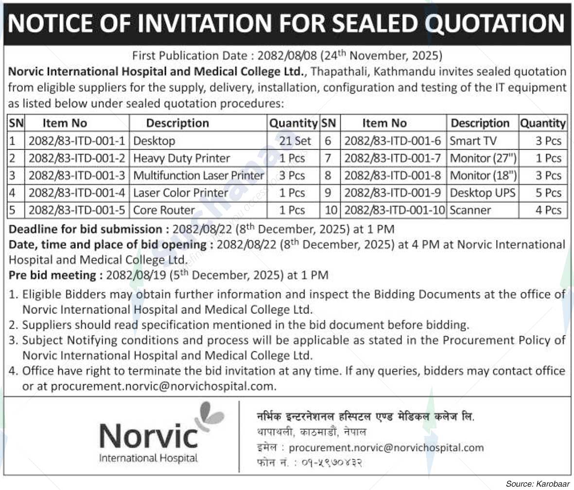 Norvic International Hospital and Medical College Ltd.