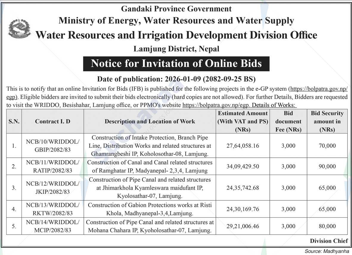 Water Resources and Irrigation Development Division Office, Lamjung