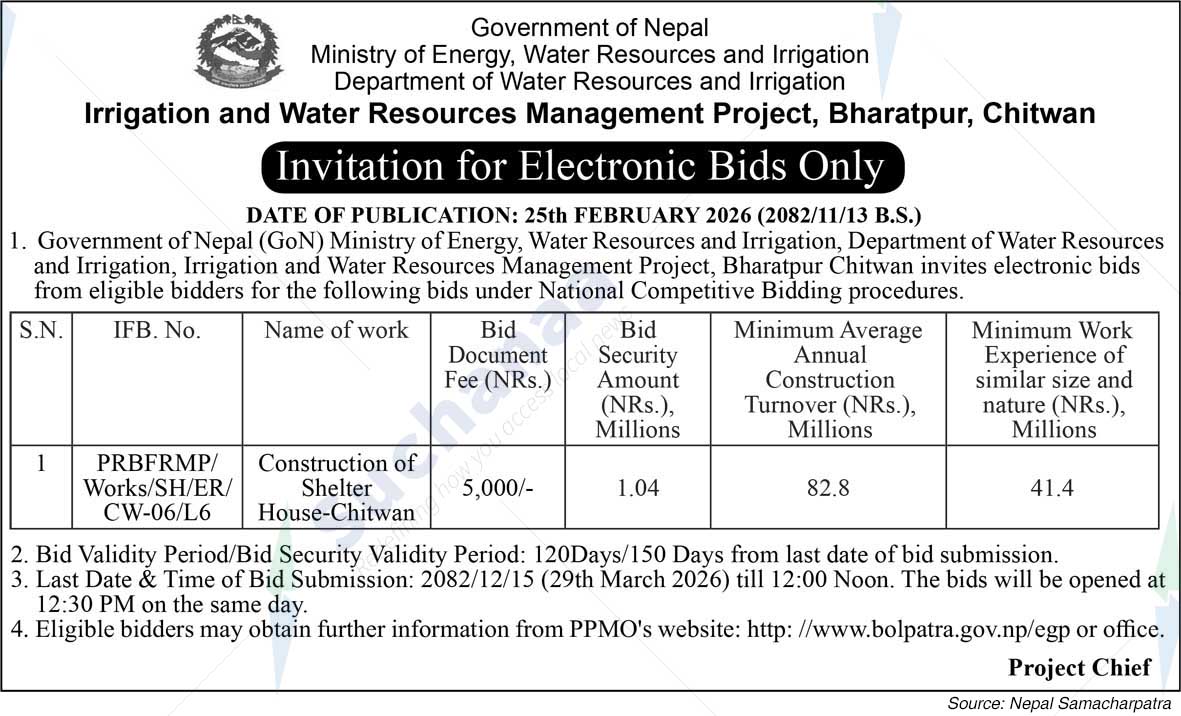Irrigation and Water Resources Management Project, Bharatpur, Chitwan