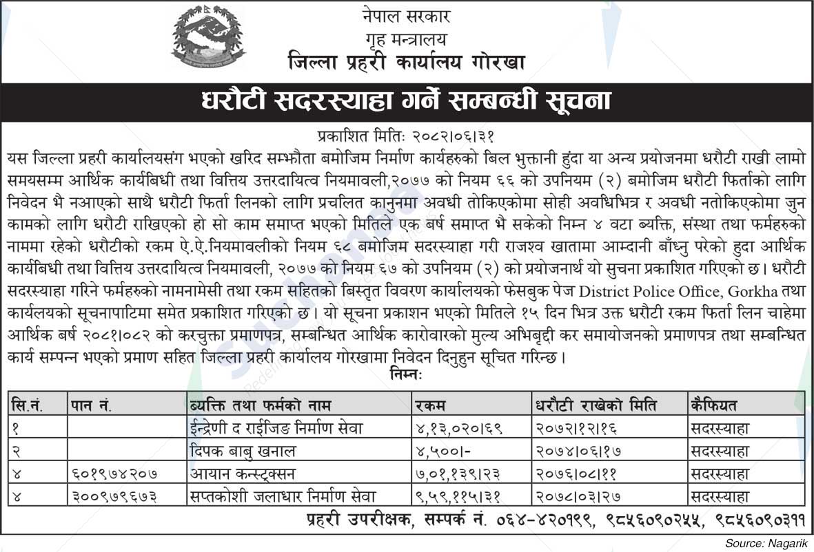 District Police Office, Gorkha