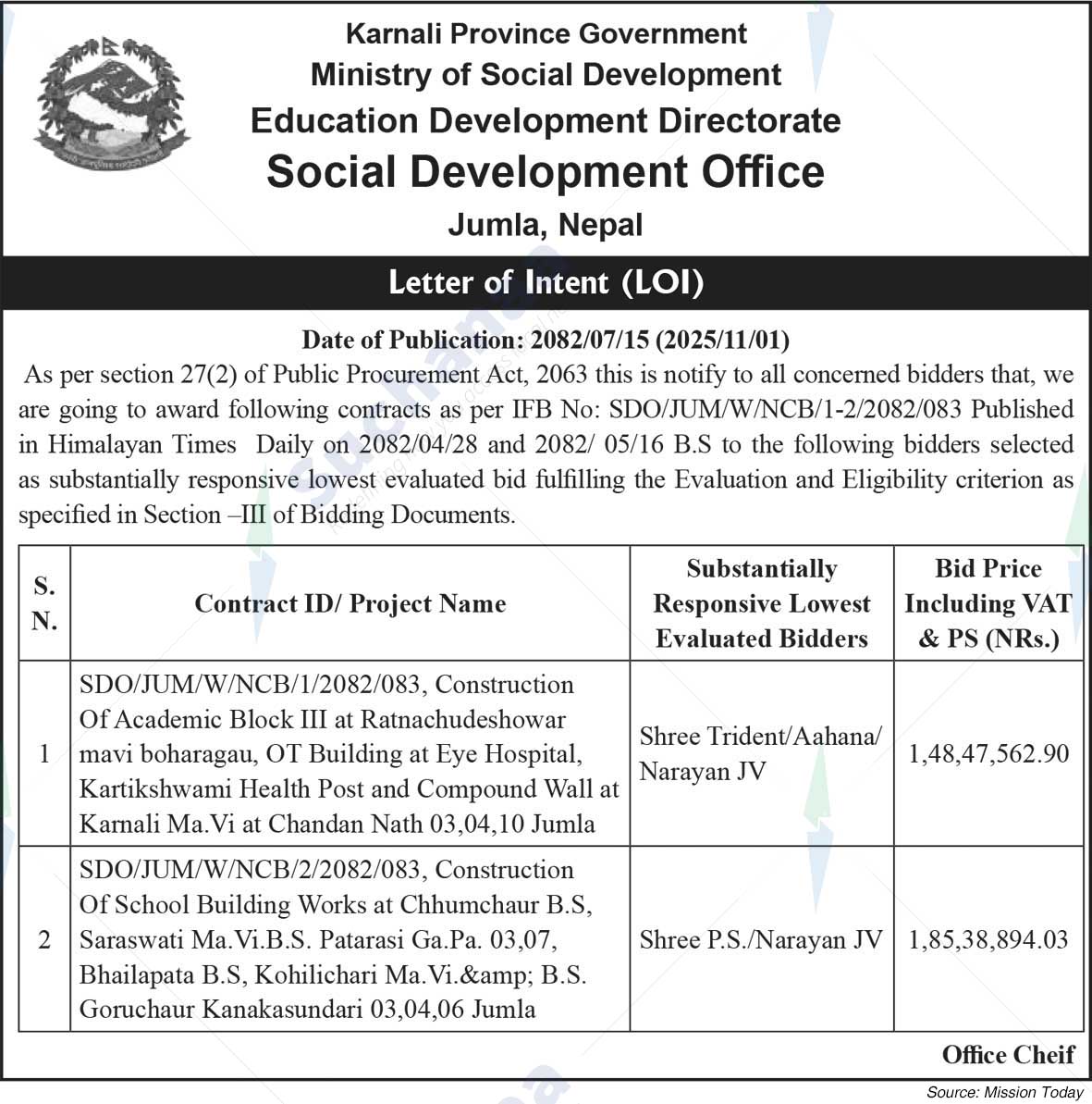 Social Development Office, Jumla