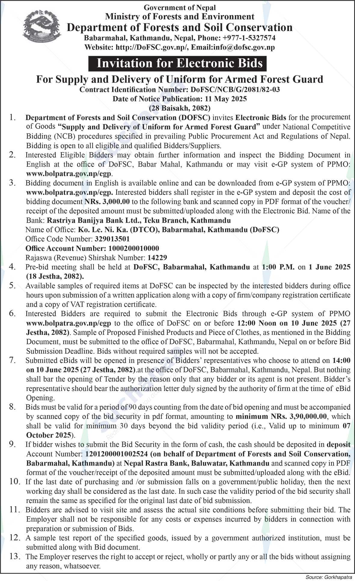 Department of Forests and Soil Conservation