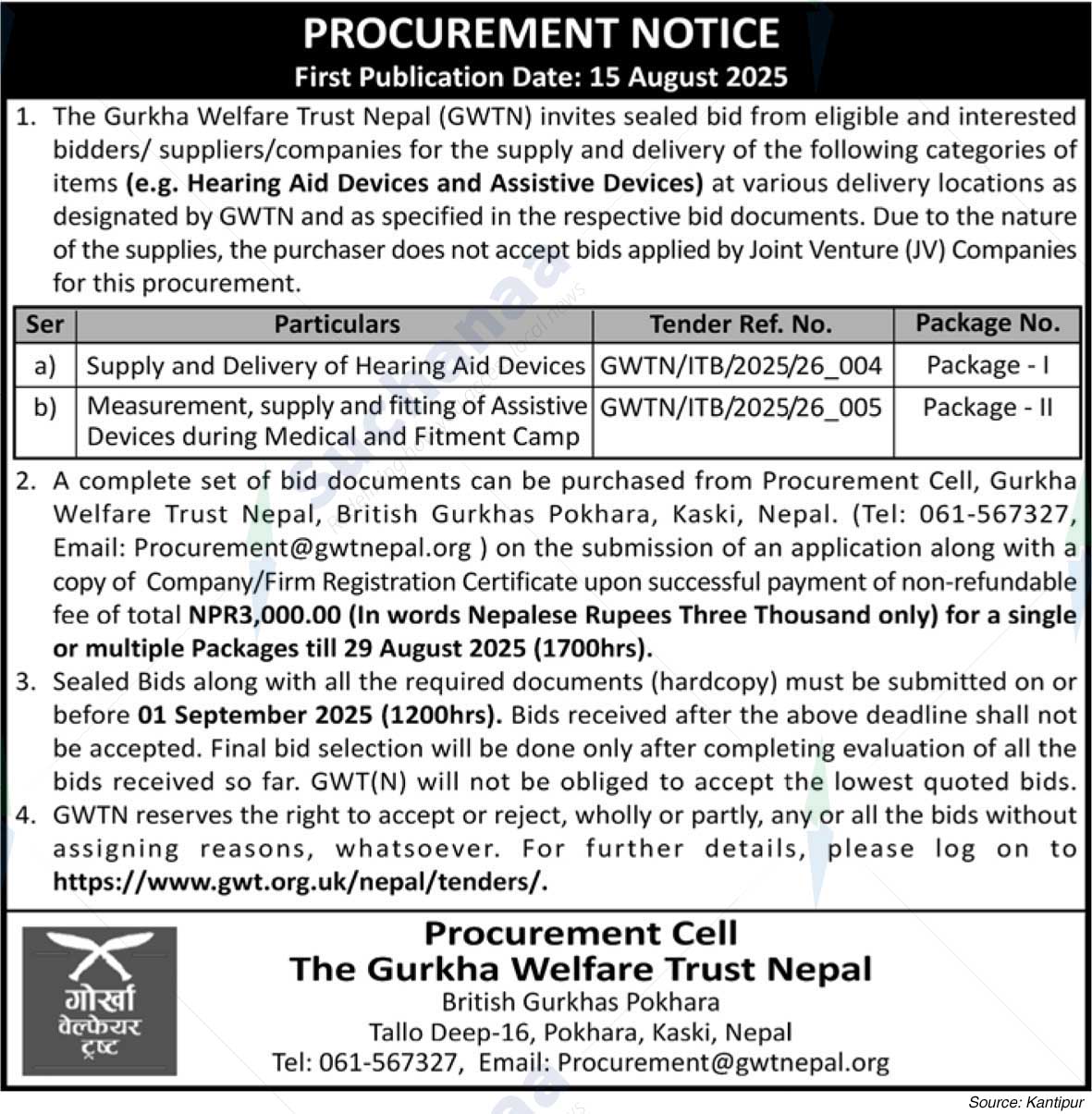 The Gurkha Welfare Trust, AWC Kaski
