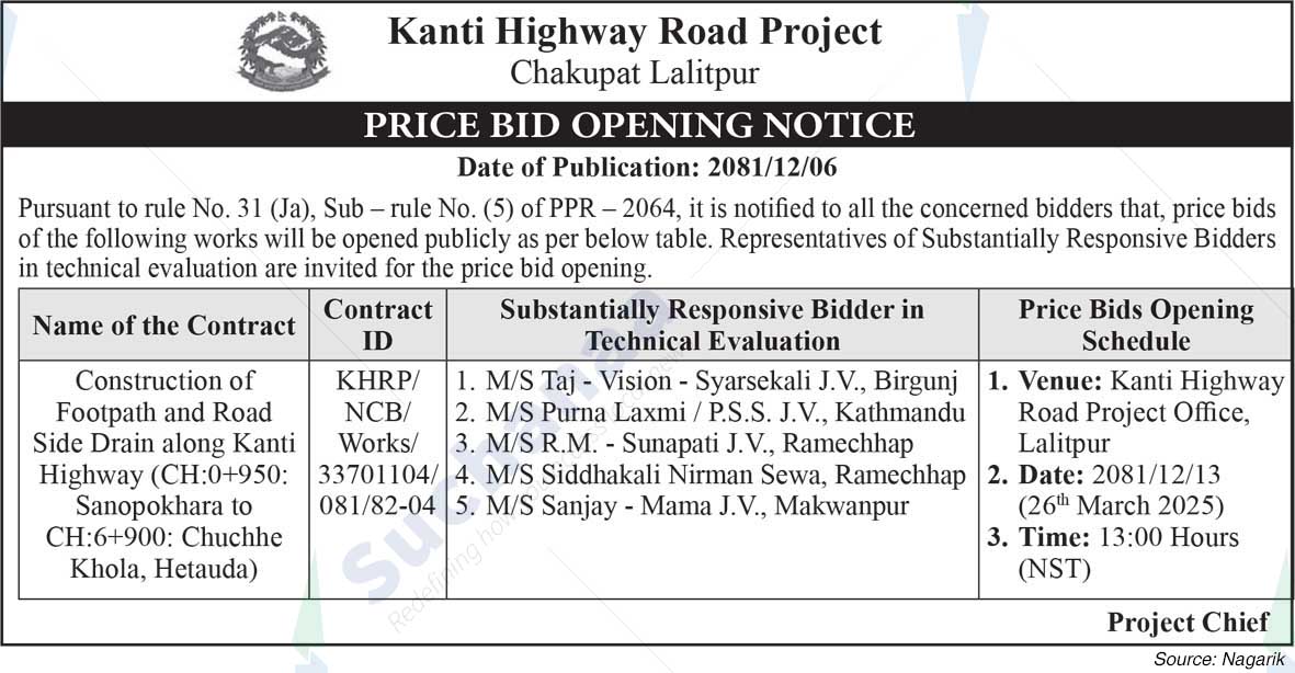 Kanti Highway Road Project