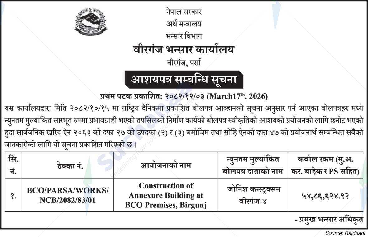 Birganj Customs Office, Parsa