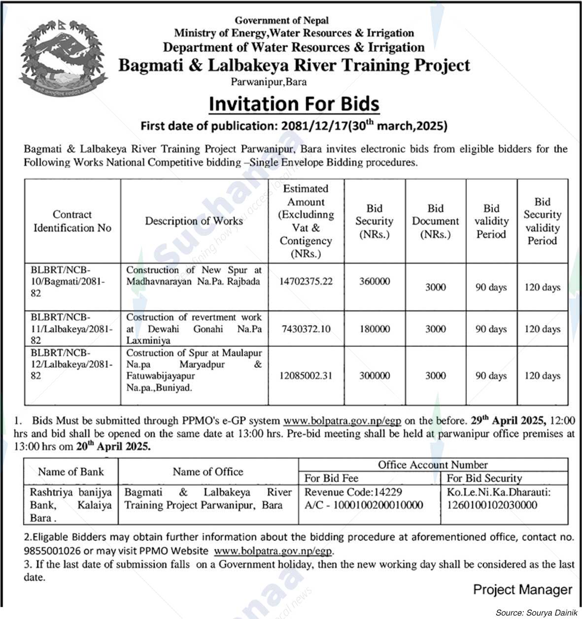 Bagmati & Lalbakeya River Training Project