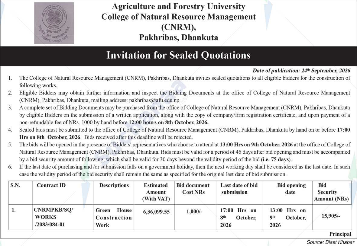 College of Natural Resource Management (CNRM), Pakhribas