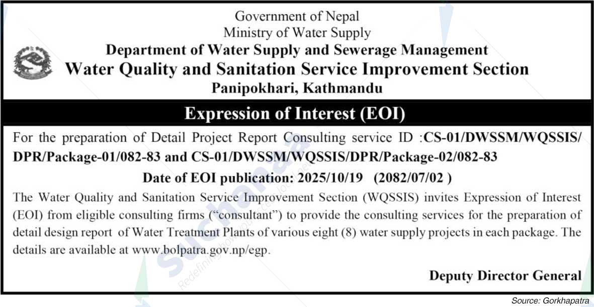 Water Quality and Sanitation Service Improvement Section Panipokhari, Kathmandu