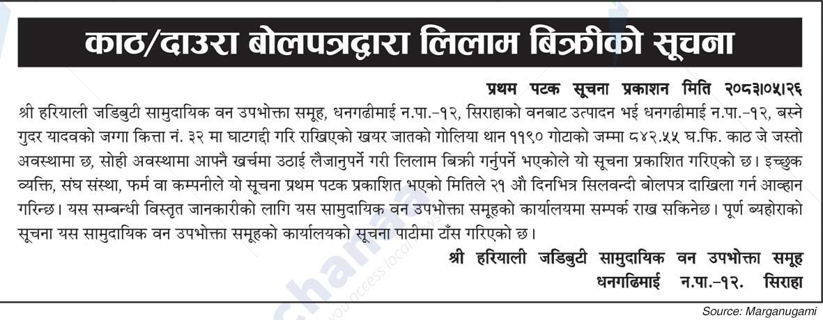 Shree Hariyali Jadibuti Saa.Wa.Wo.Sa.