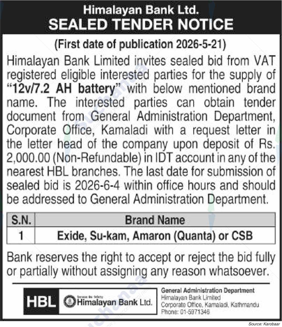 Himalayan Bank Limited