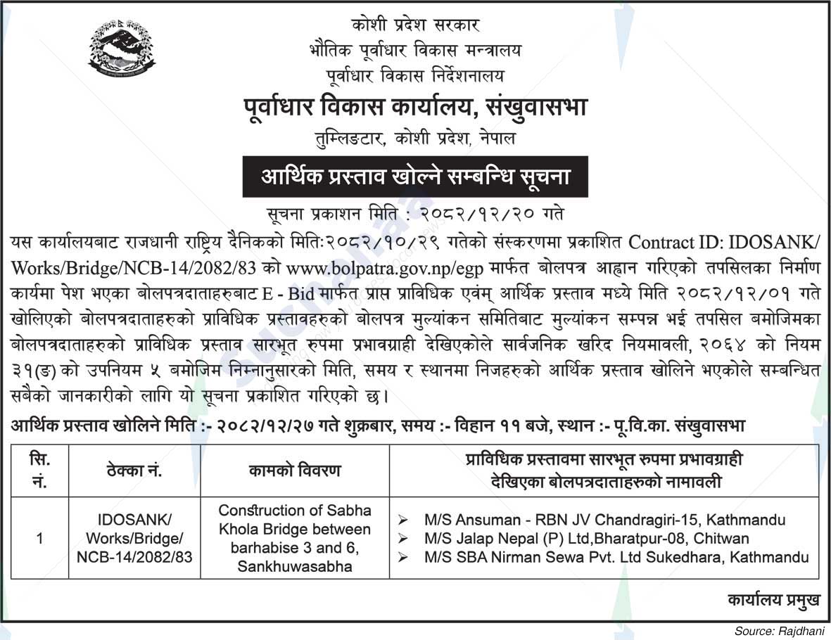 Infrastructure Development Office, Sankhuwasabha