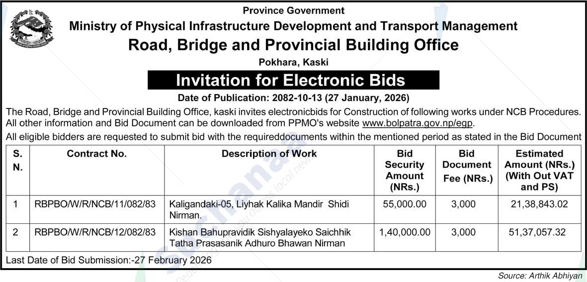 Road, Bridge and Provincial Building Office, Kaski