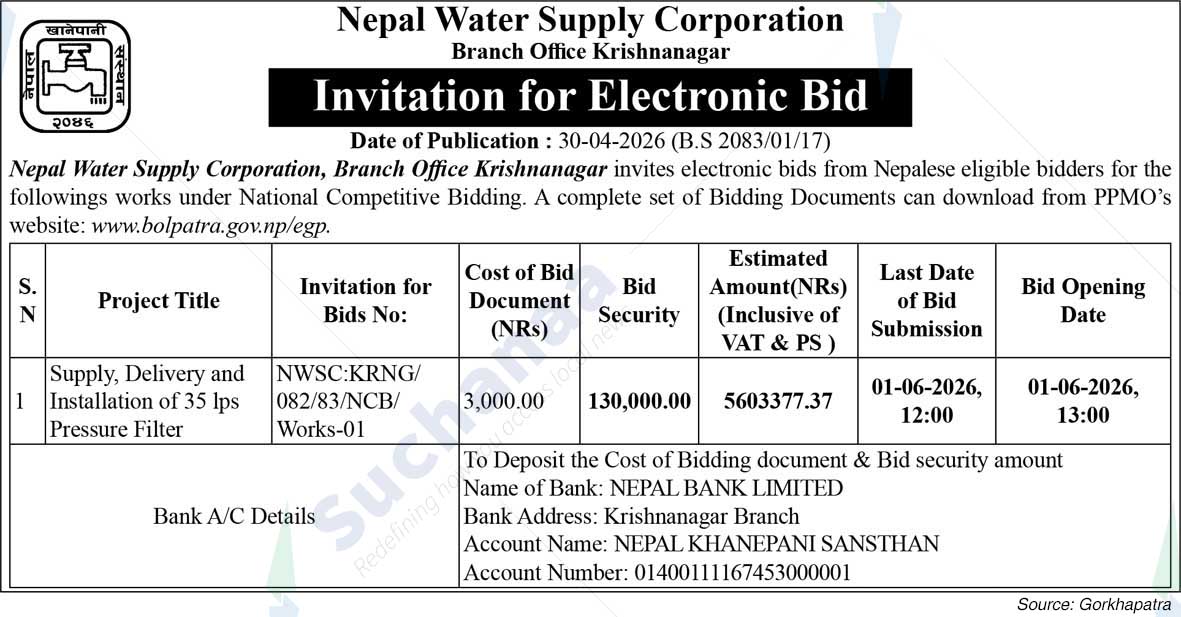 Nepal Water Supply Corporation, Krishnanagar