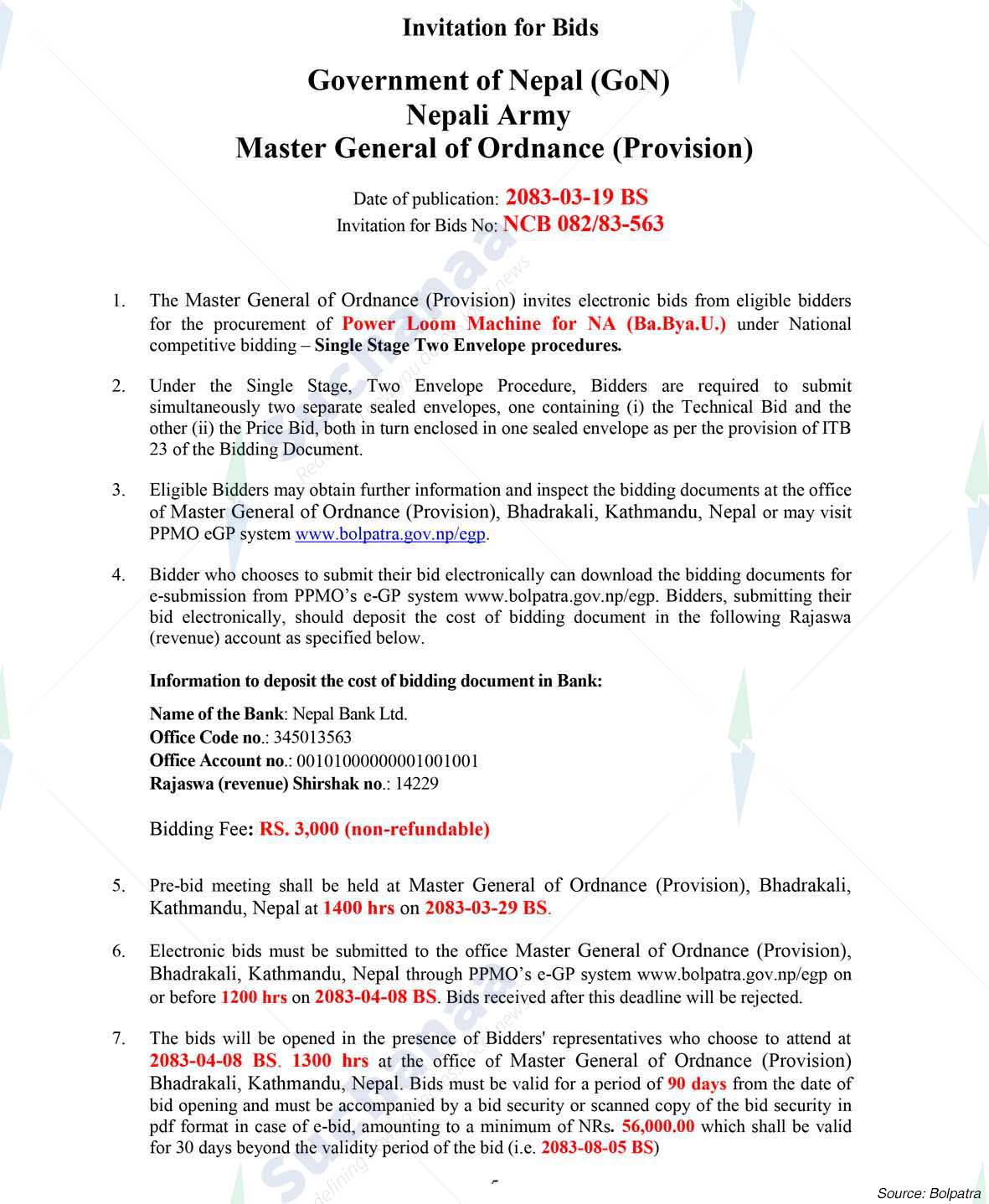 Master General of Ordnance (Provision)