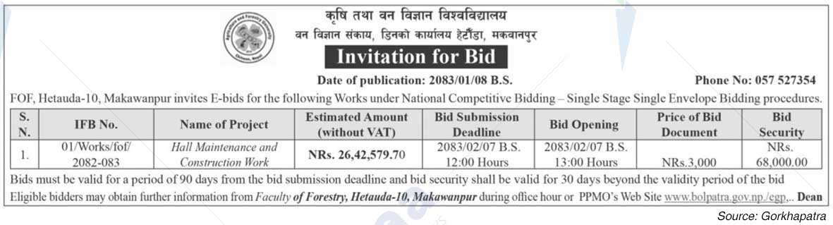 Agriculture and Forestry University, Dean's Office, Makawanpur