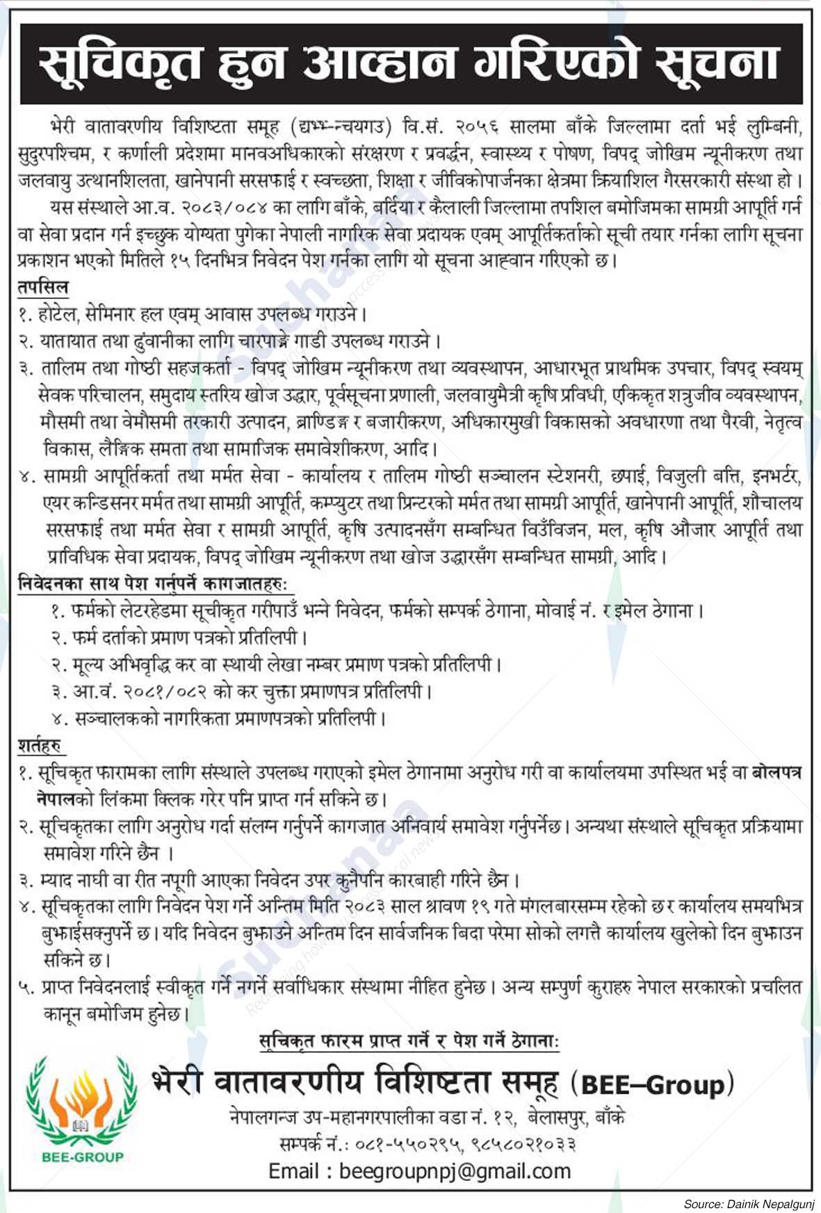 Bheri Environmental Excellence Group (BEE Group)
