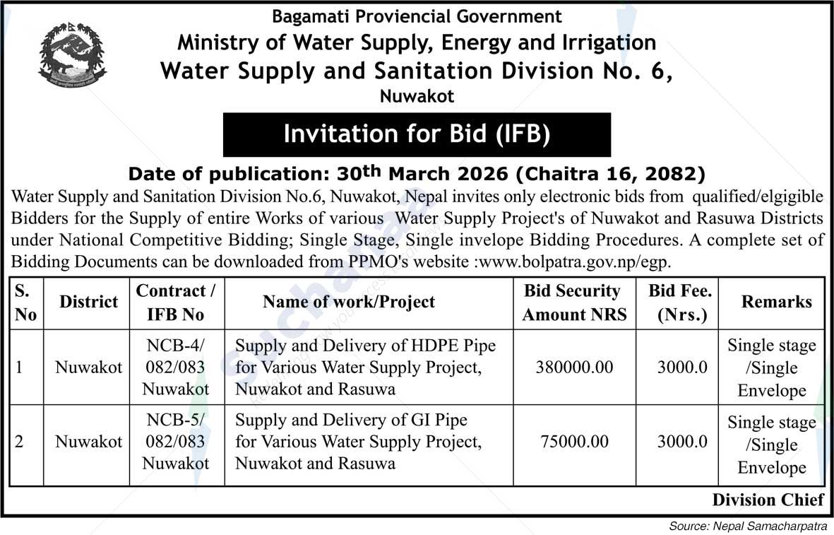 Water Supply and Sanitation Division No. 6, Nuwakot