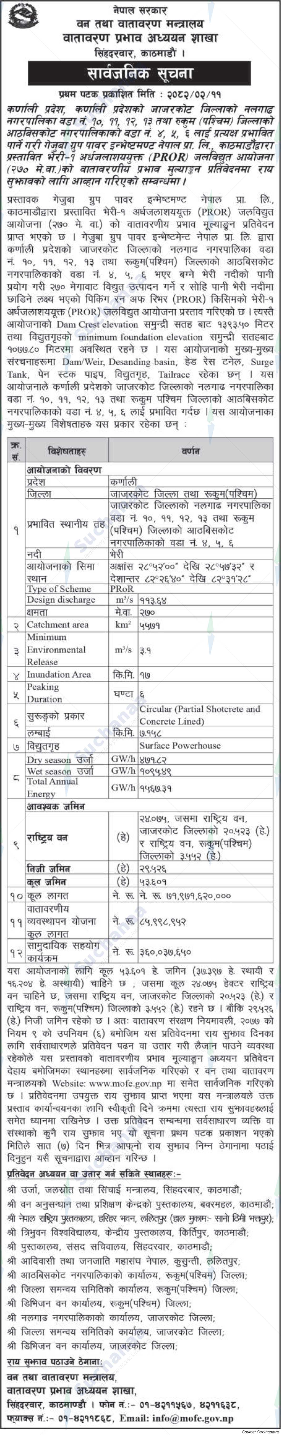 Ministry of Forests and Environment