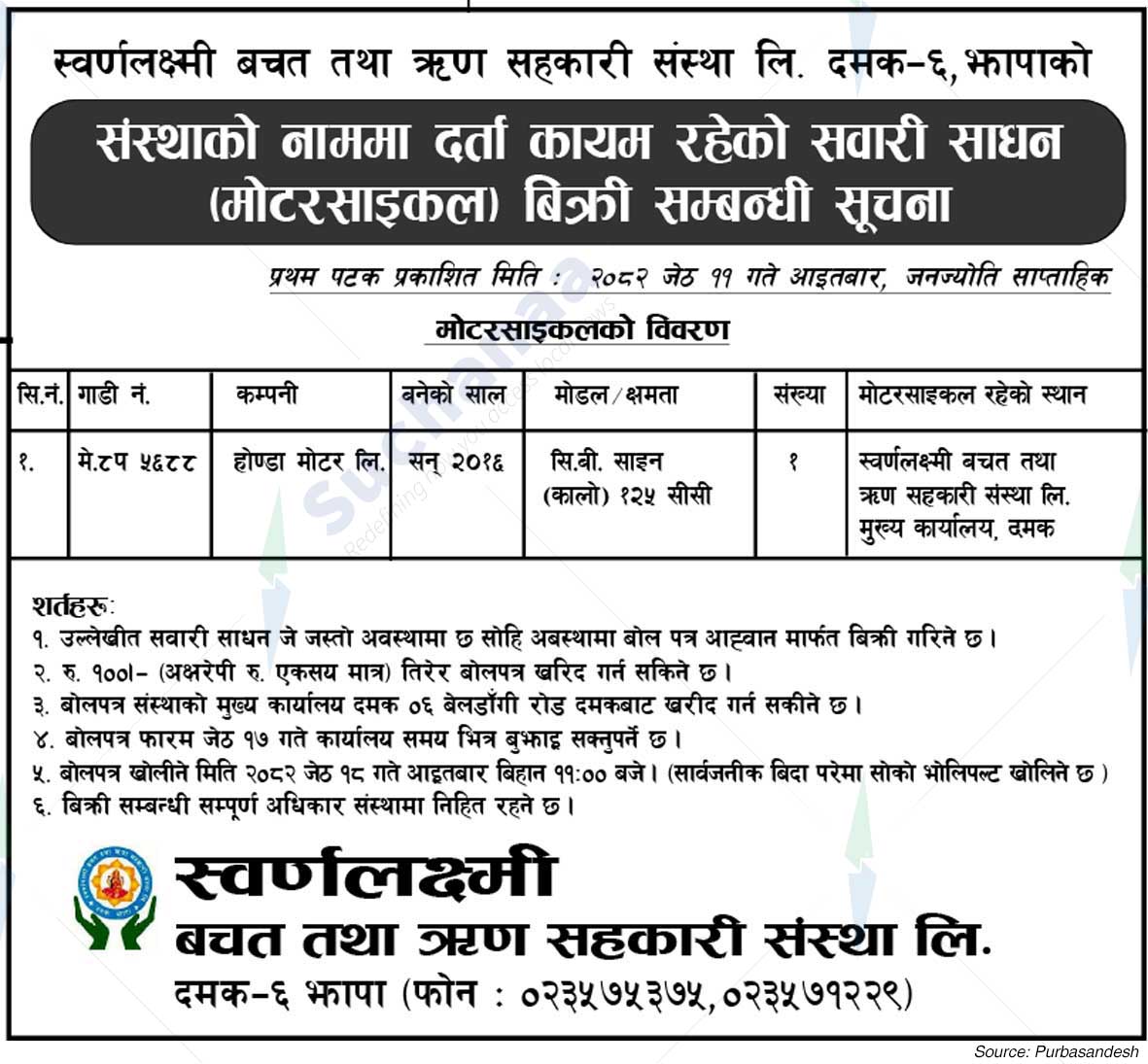 Swarnalakshmi  Savings and Loan Cooperative Society Ltd.