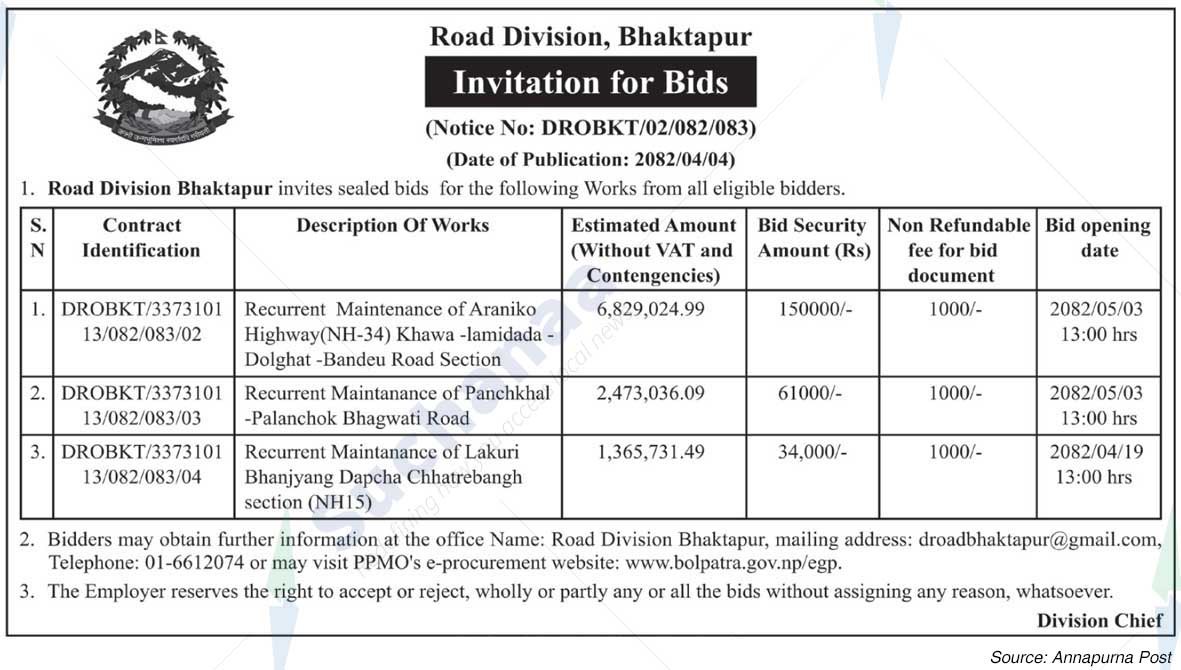 Road Division, Bhaktapur