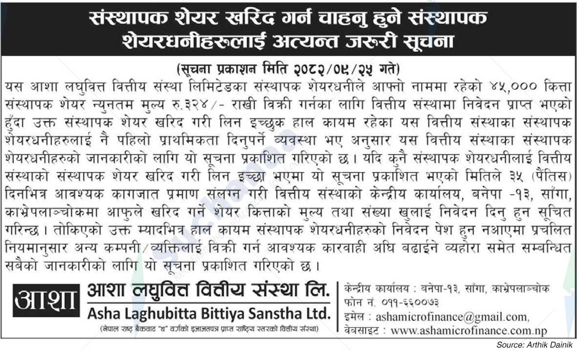 Asha Laghubitta Bittiya Sanstha Ltd.
