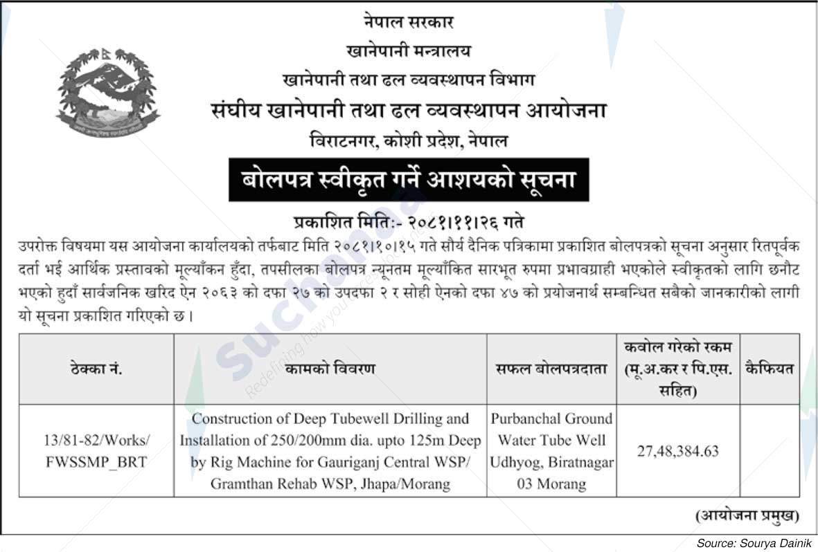 Federal Water and Sewerage Management Project