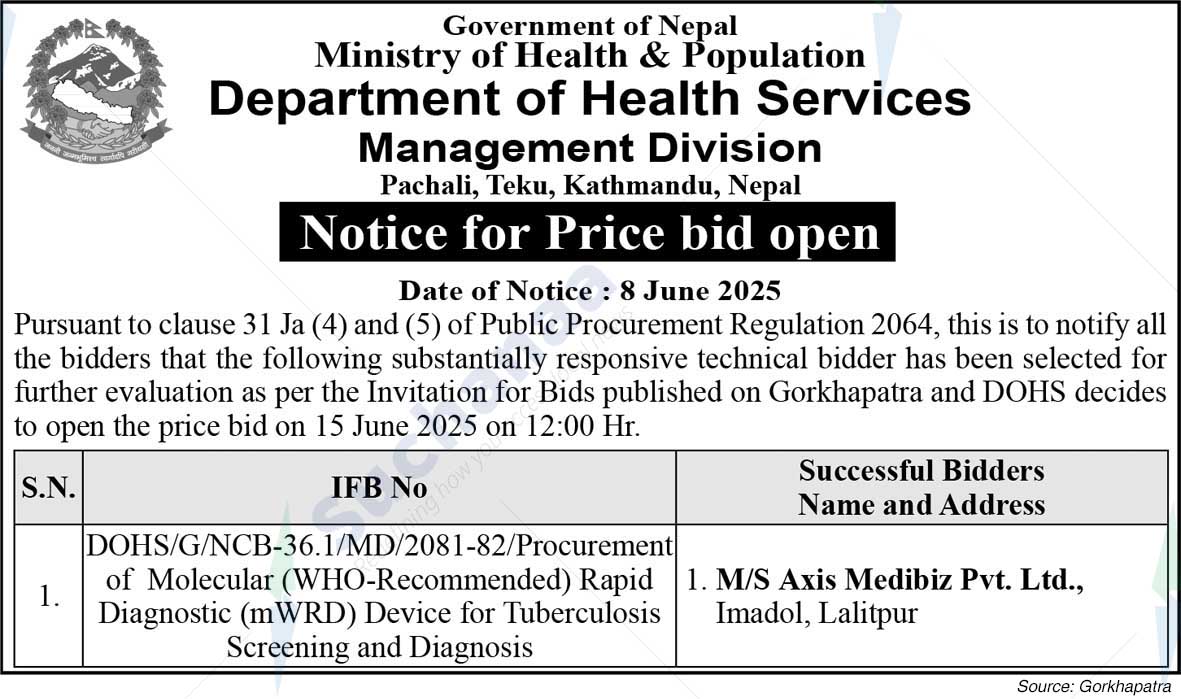Department of Health Services Management Division, Pachali, Teku
