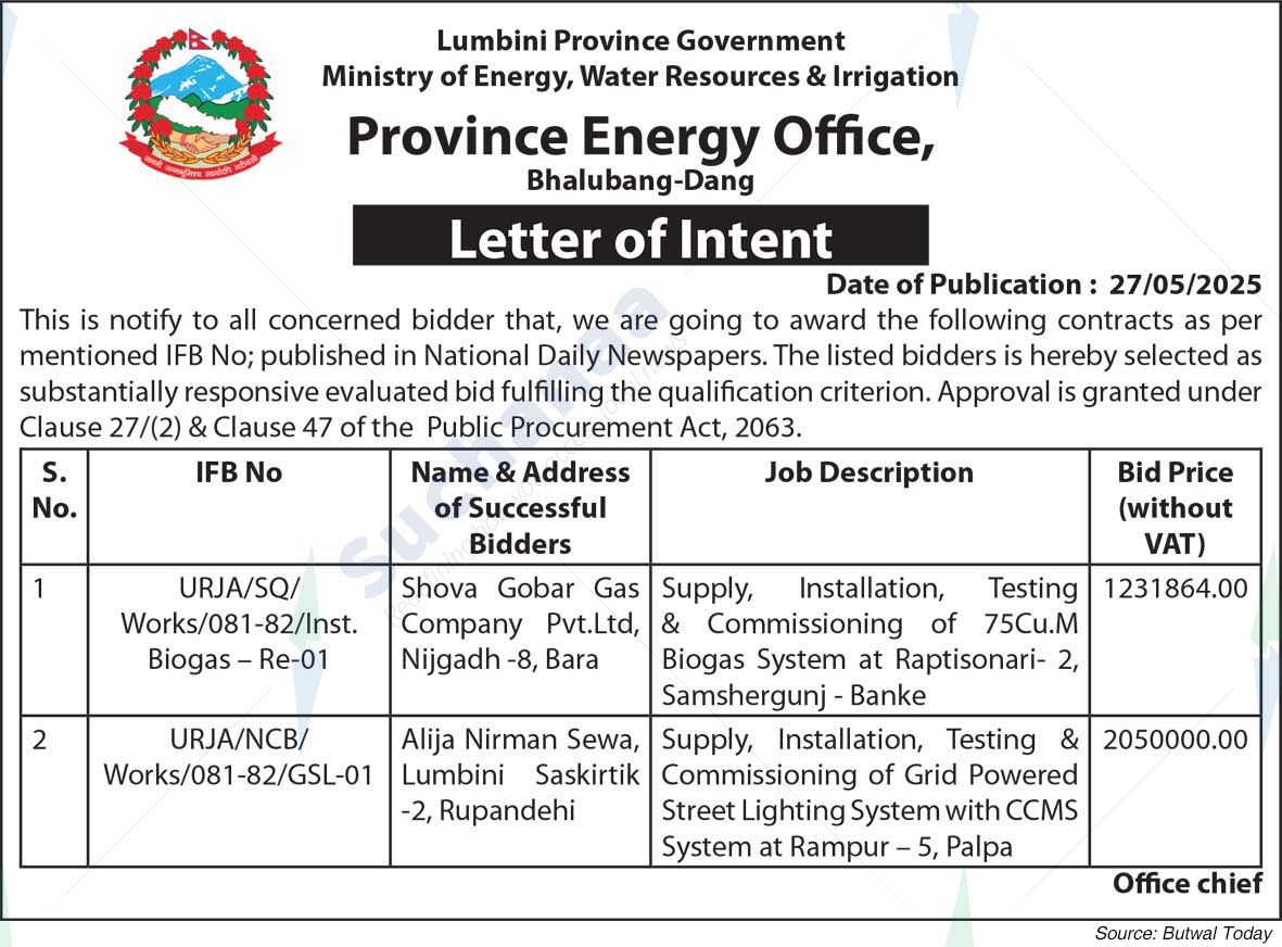 Province Energy Office, Bhalubang-Dang