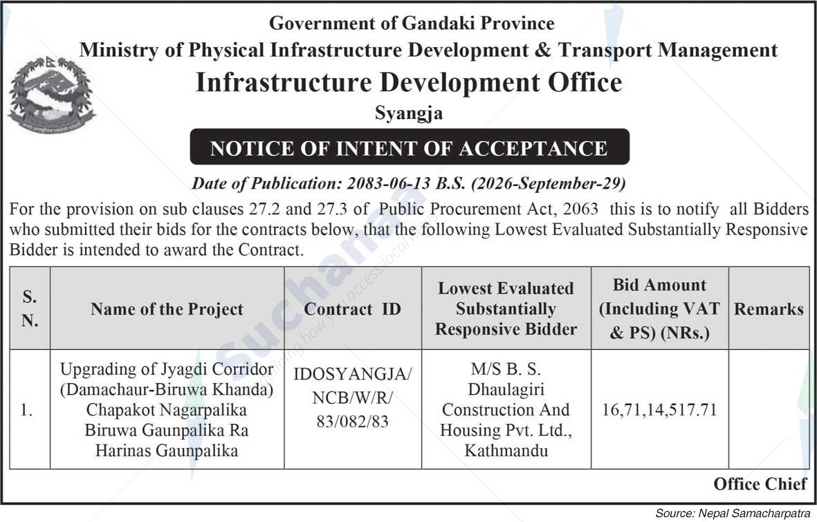 Infrastructure Development Office, Syanjya
