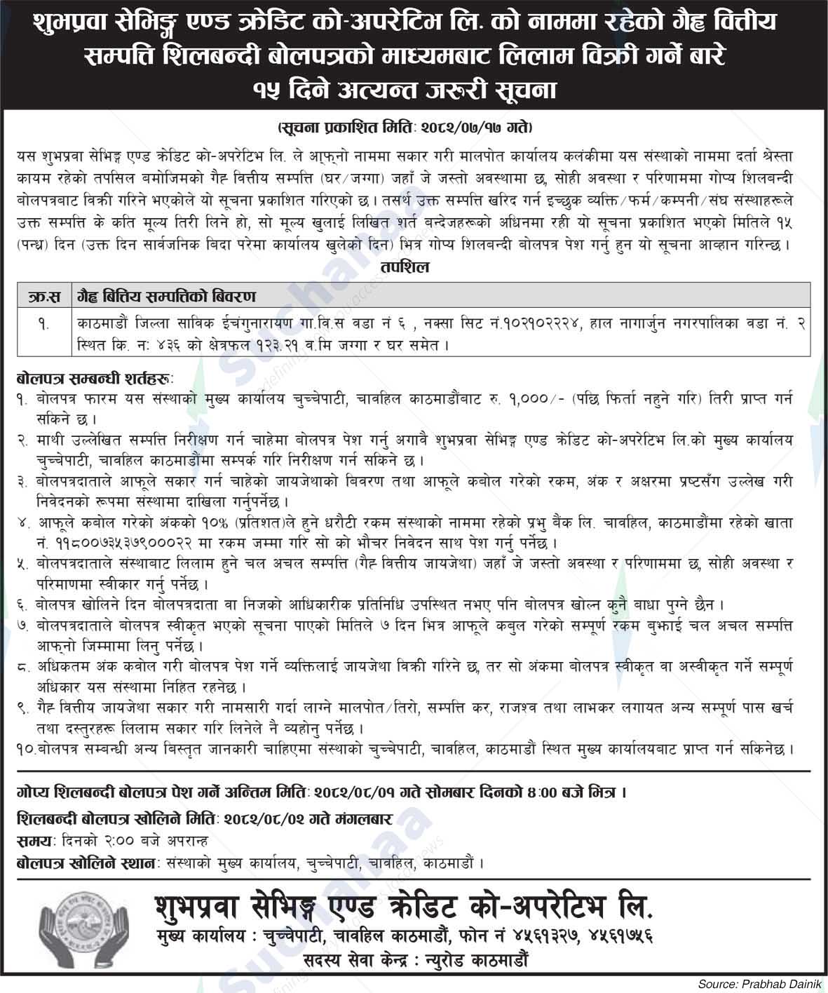 Shubhaprawa Savings and Credit Co-operative Ltd.