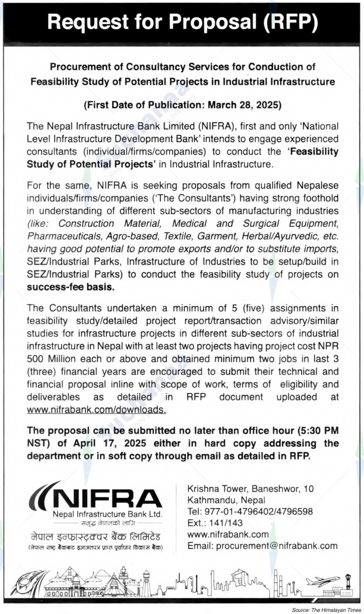 Nepal Infrastructure Bank Ltd. (NIFRA)