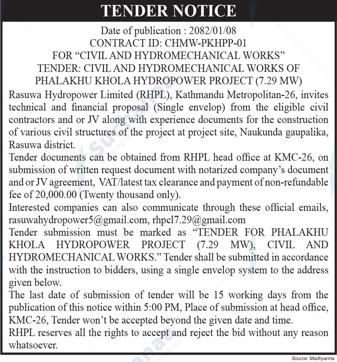 Rasuwa Hydropower Limited (RHPL)