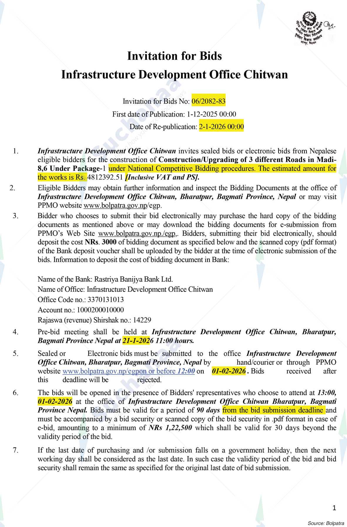 Infrastructure Development Office, Chitwan