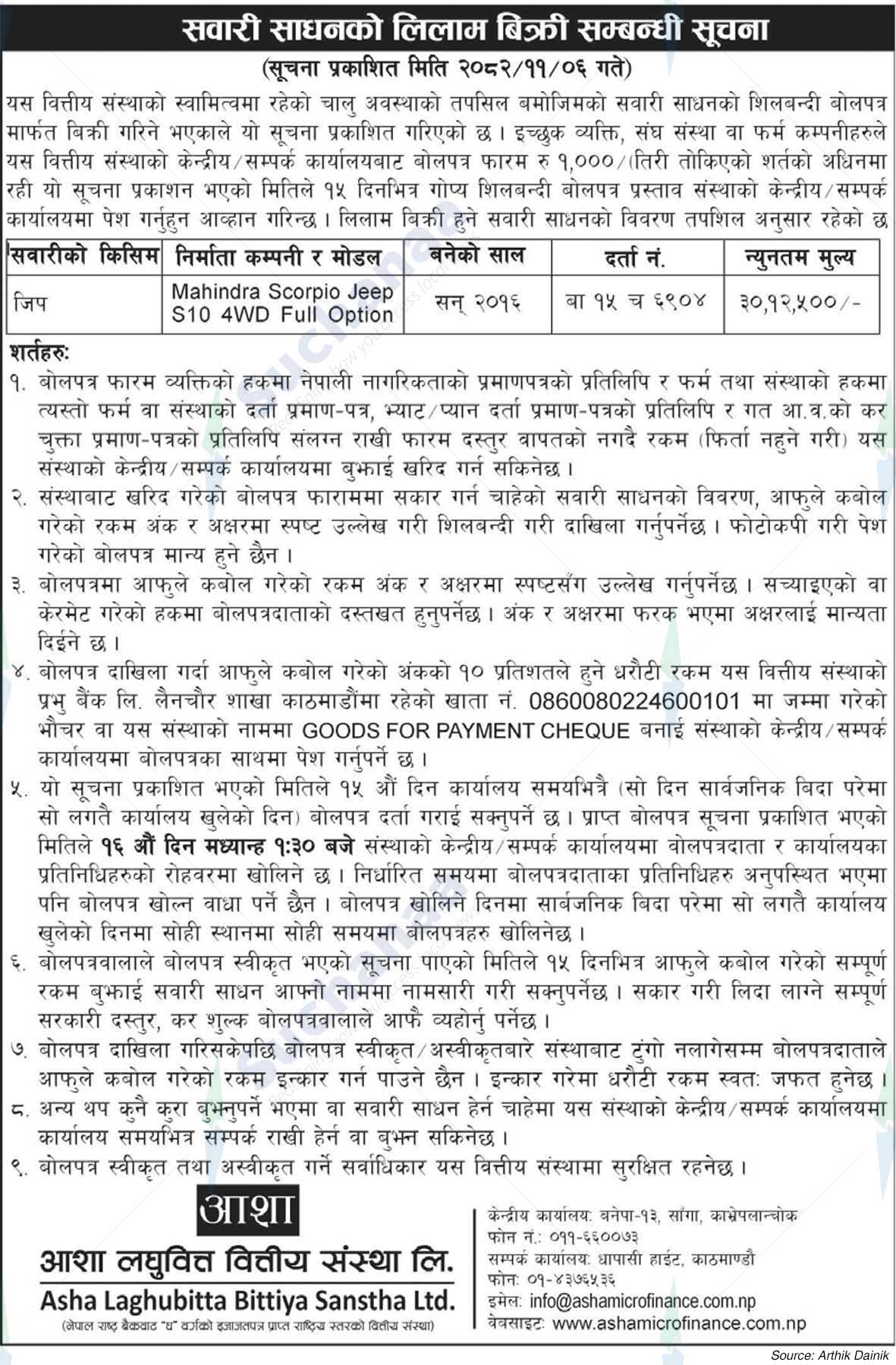 Asha Laghubitta Bittiya Sanstha Ltd.