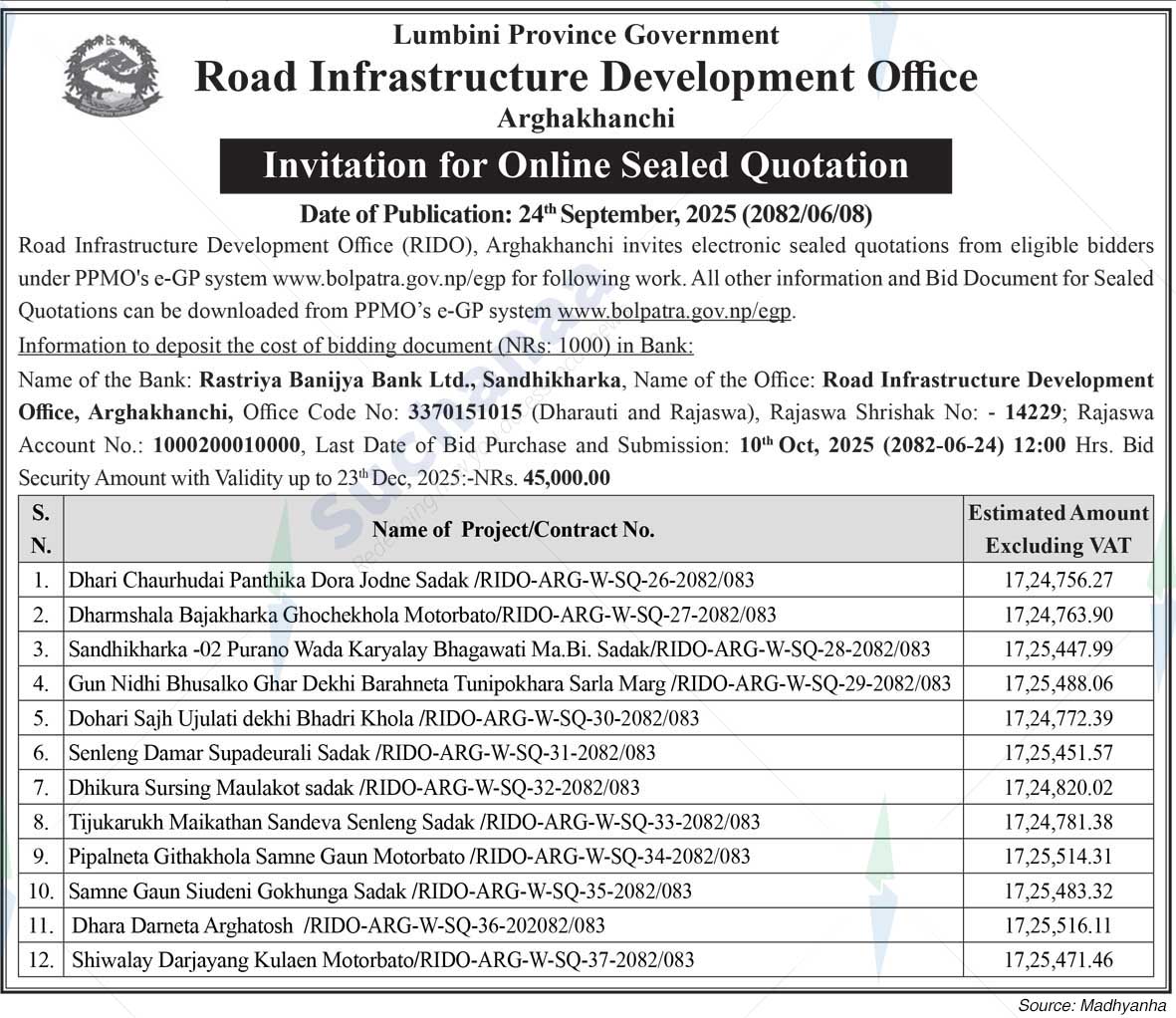 Road Infrastructure Development Office, Arghakhanchi