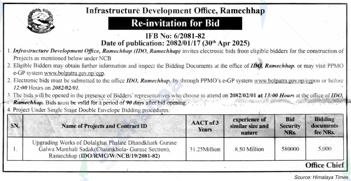 Infrastructure Development Office, Ramechhap