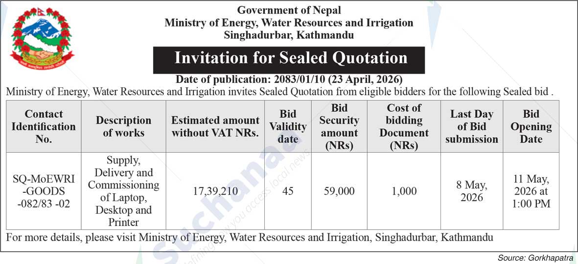 Ministry of Energy, Water Resources and Irrigation, Singhadurbar, Kathmandu
