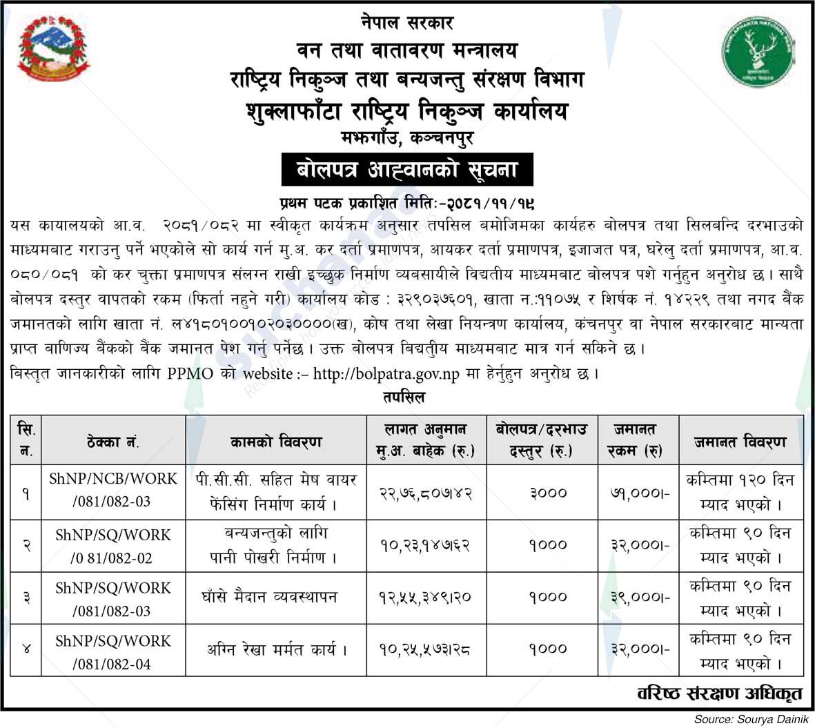 Shuklaphanta National Park Office