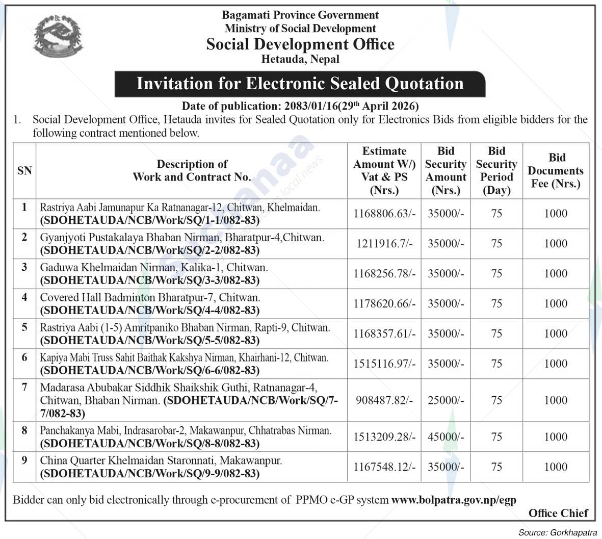 Social Development Office, Hetauda