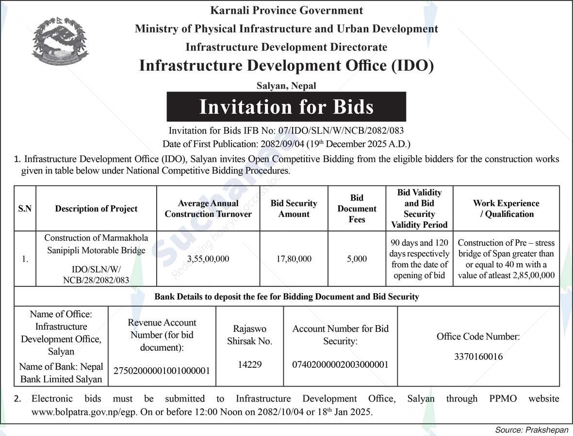 Infrastructure Development Office (IDO), Salyan
