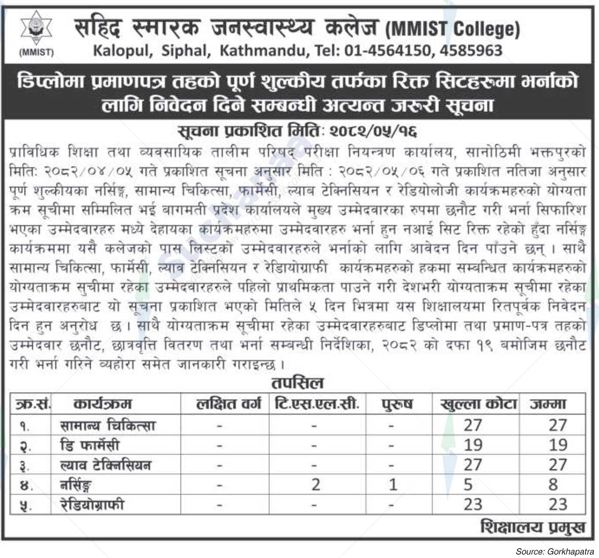 Sahid Smarak Janaswastha College (MMIST College)